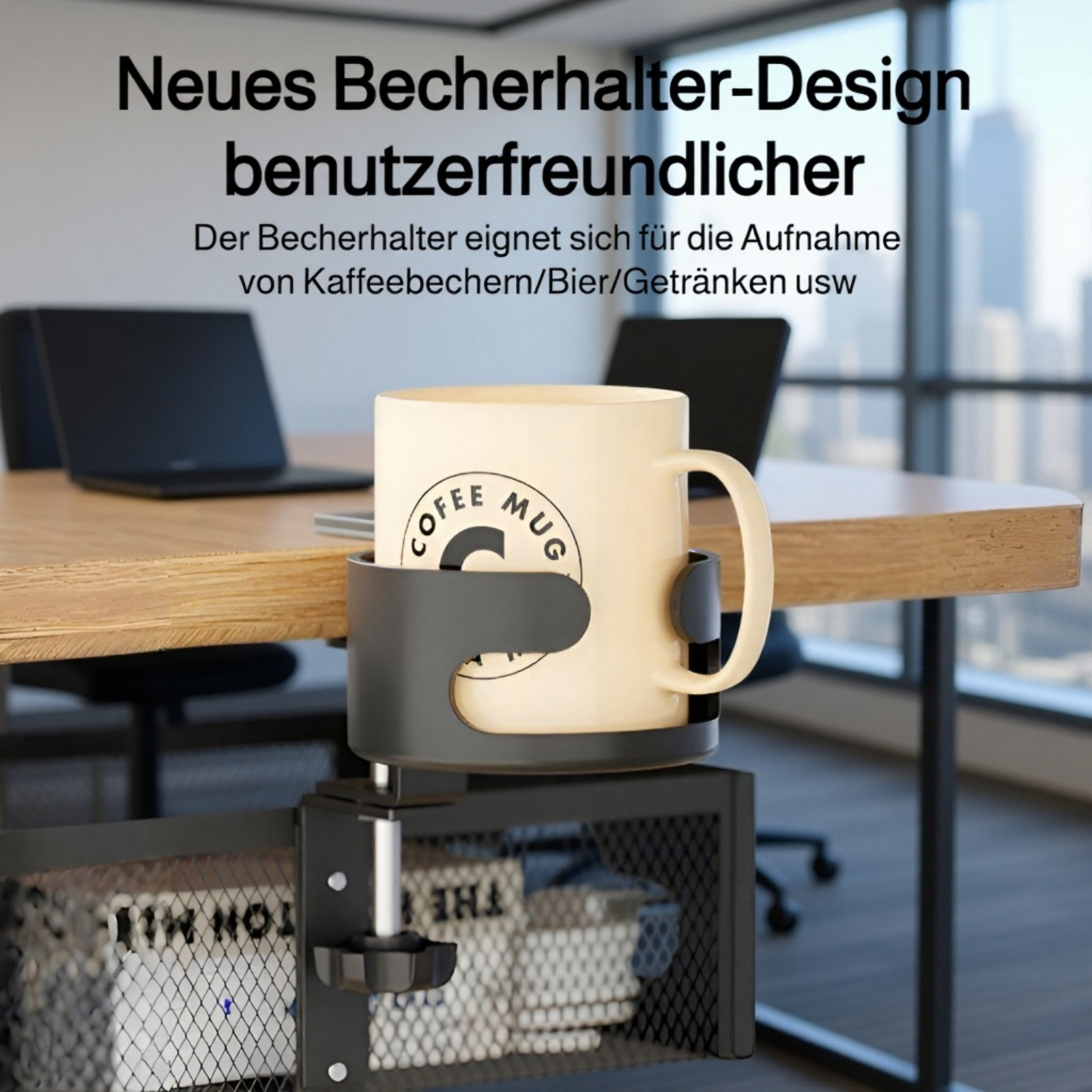 Kabelmanagement-Rack für unter den Schreibtisch, bohrfreier Kabelkorb aus Drahtgeflecht, Halterung f