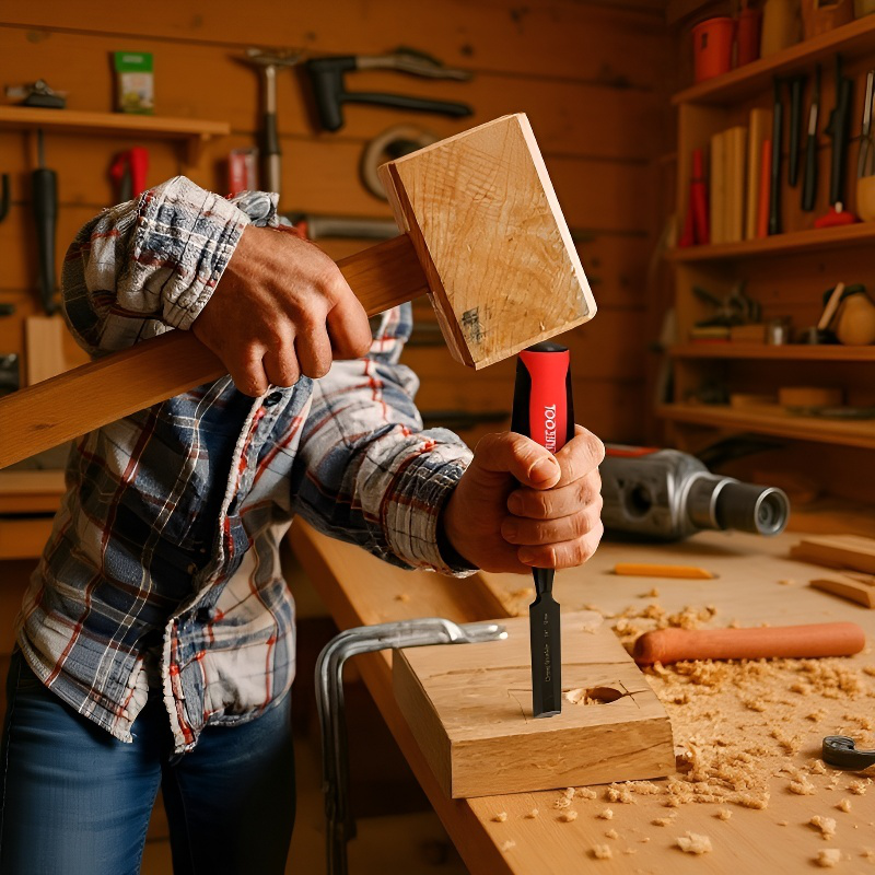 Zimmerleute Herzstück trimmen Meißel Handarbeit Schlagzeug Steckplatz Werkzeug