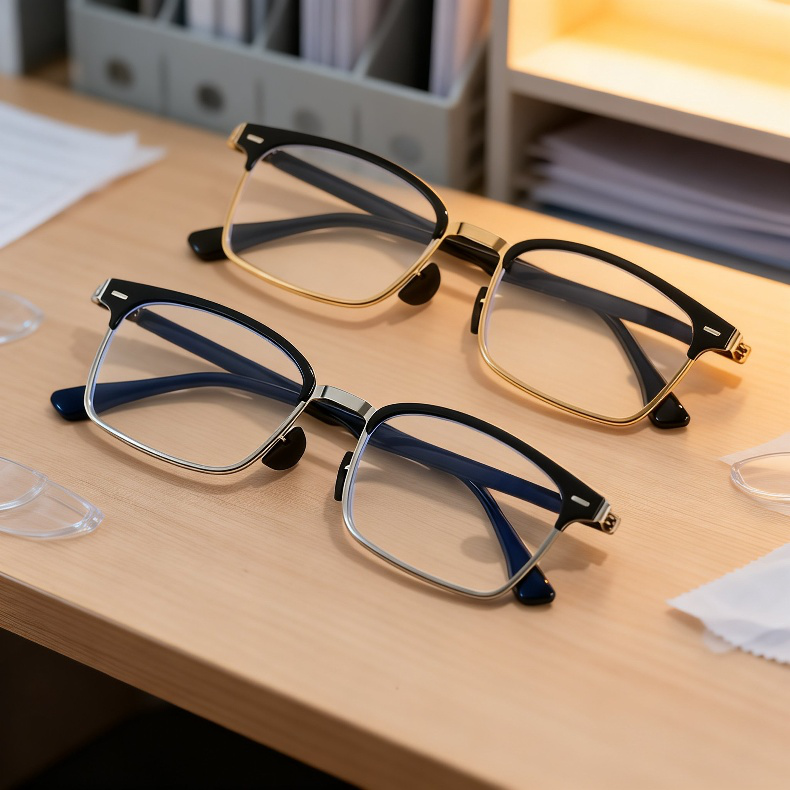 JMY Half-Eyebrow Frame Smart Zoom Anti-Blue Light Reading Glasses