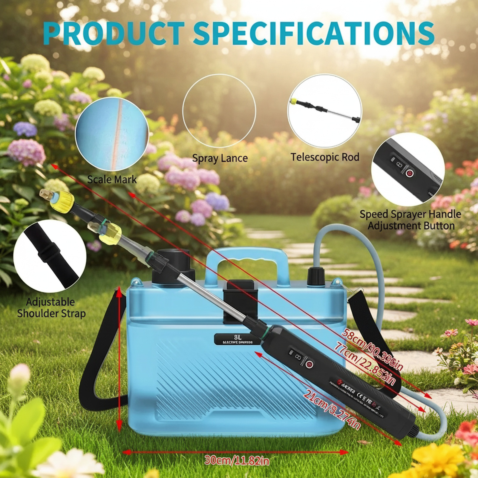 Backpack 5L/8L Electric Sprayer for Gardening, Fertilizing, Disinfecting