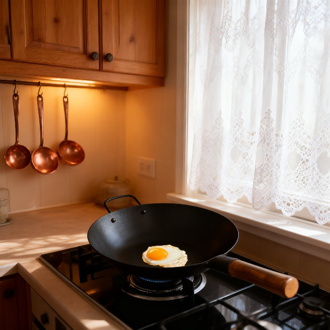 健康的な調理ができる鉄製中華鍋