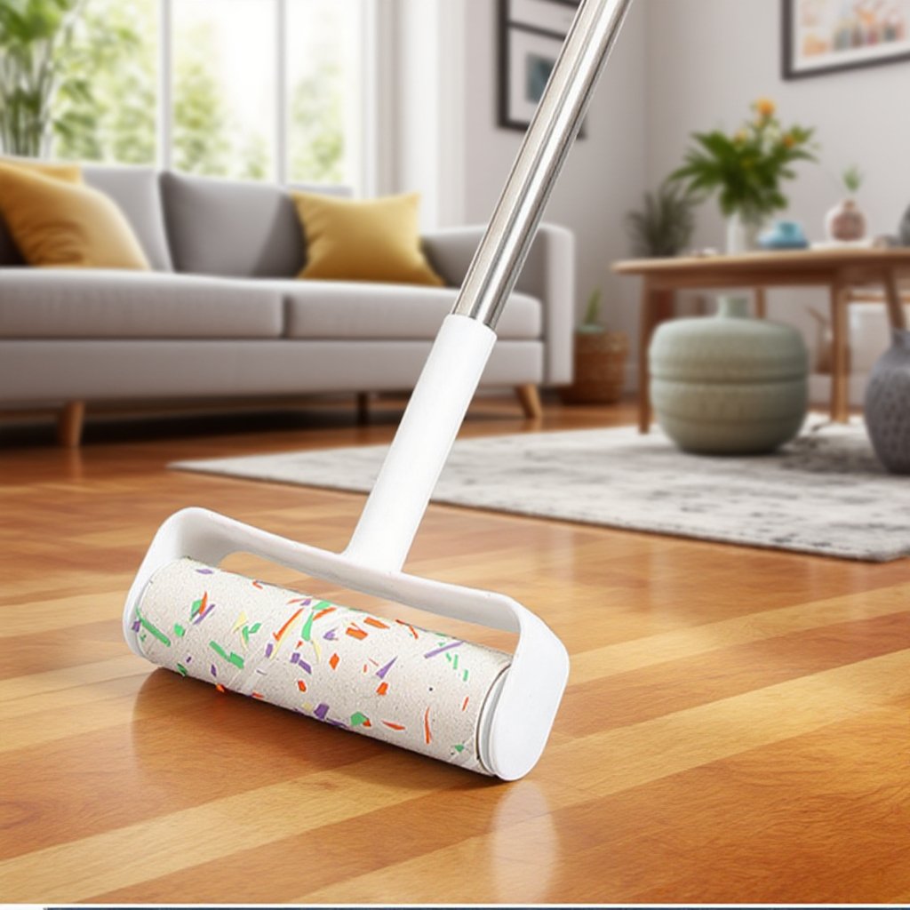 롤러 브러시 청소기로 머리카락 쉽게 제거하기