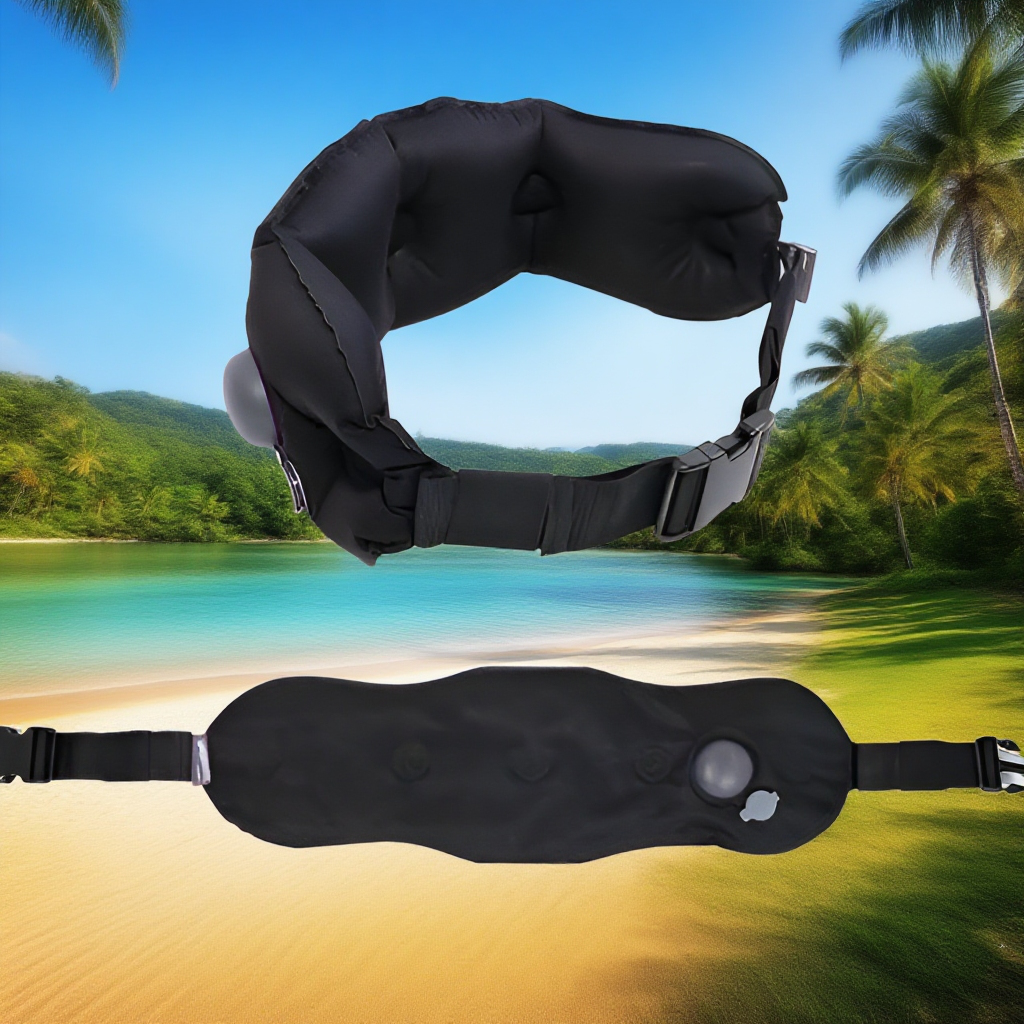 旅行用ベルト式腰椎枕を車のシートに設置した様子