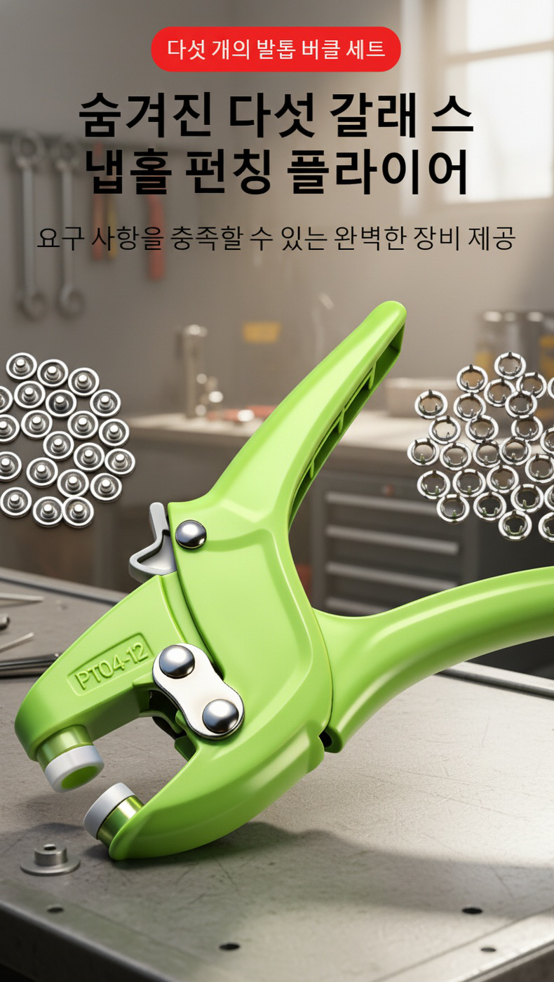 심리스 히든버클 도톰 나일론 오발집게 정면 이미지