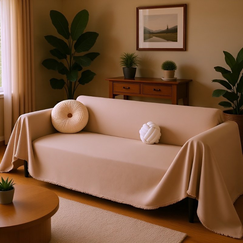 ソファークッション毛布 ソリッドカラーフルカバークッションソファカバー 防水防汚テディフリース毛布