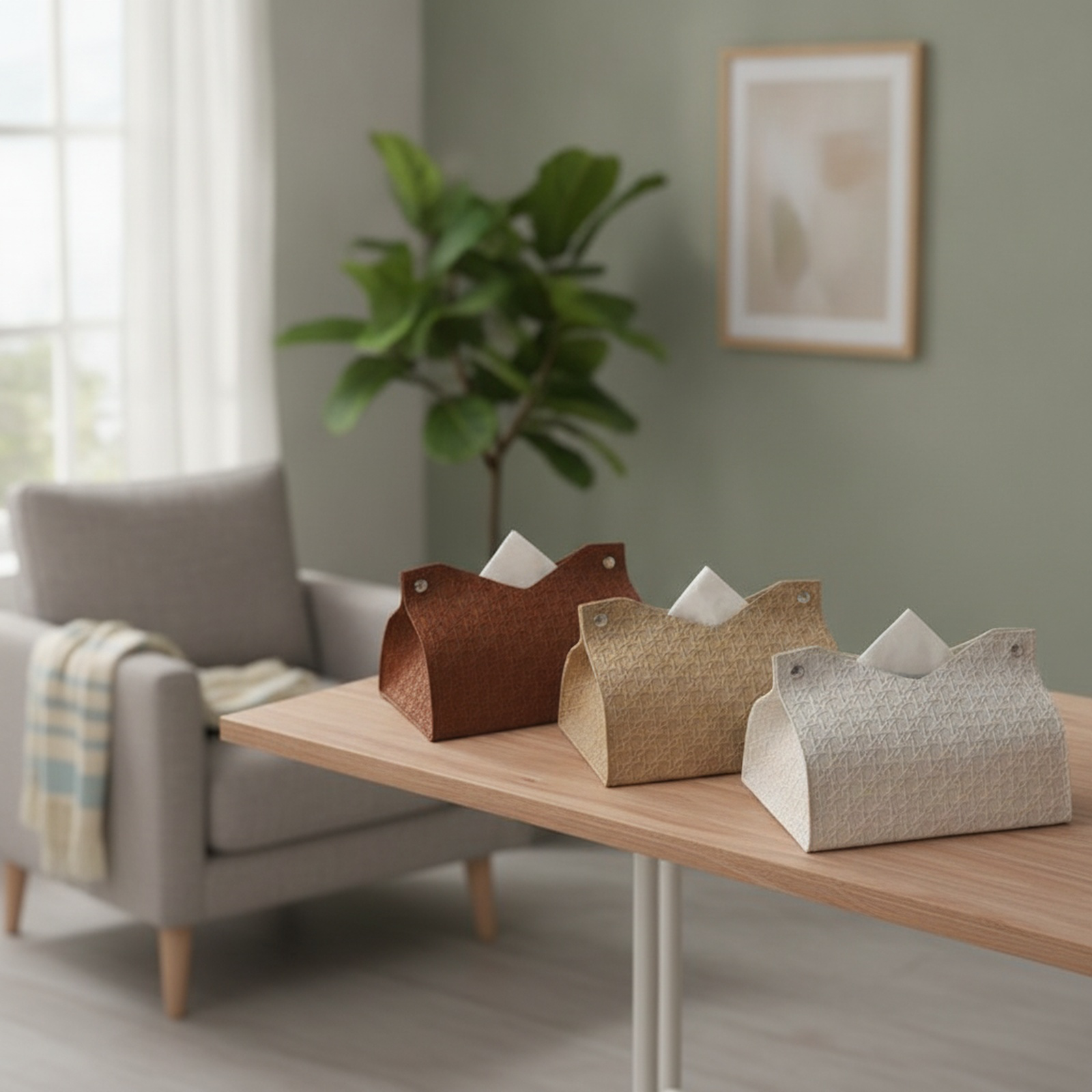 Modern Simple Luxury Tissue Box, Multifunctional Storage for Home, Car, Desktop