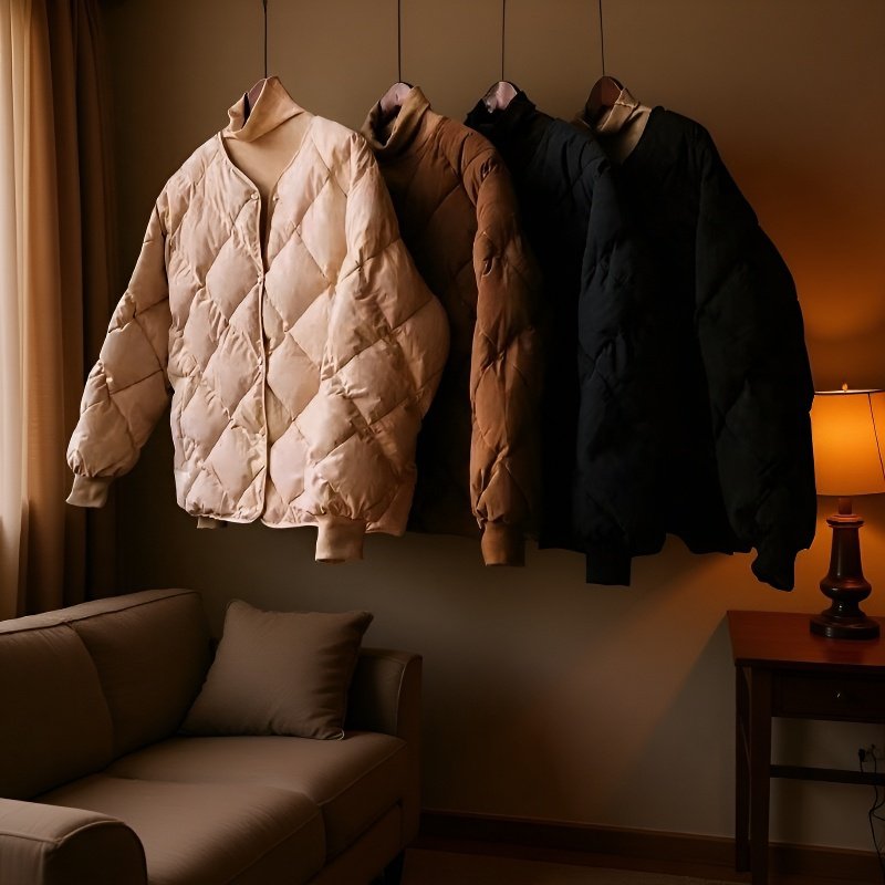 여성용 버튼다운 코튼 코트