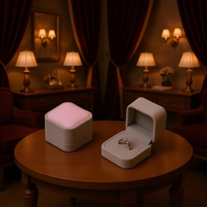 指輪の美しい保管用ボックス