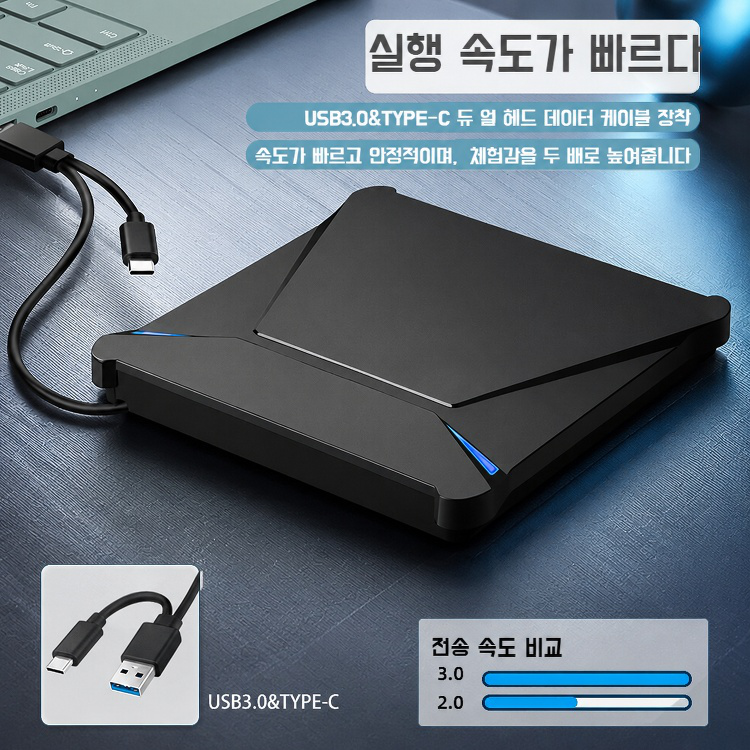 5-in-1 Type-C+USB 외장 DVD 레코더