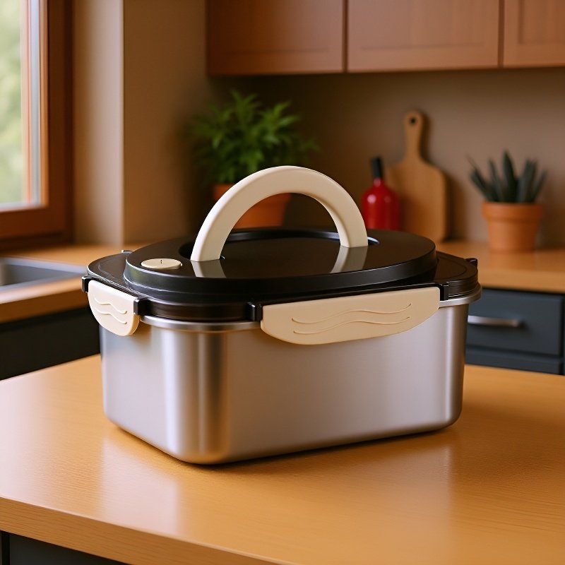 뚜껑이 있는 스테인리스 스틸 식품 보관 용기