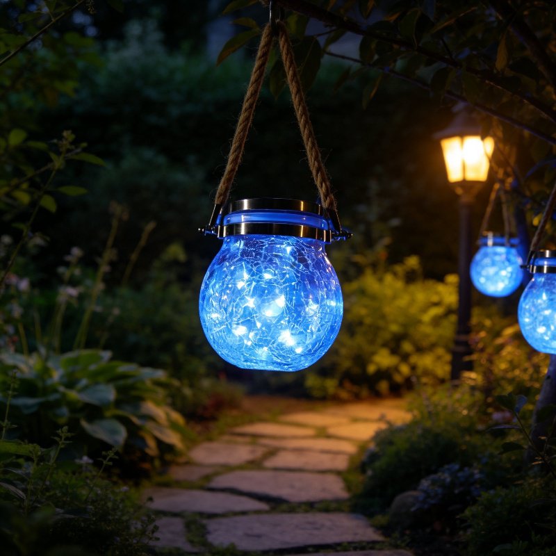 Lámpara de botella de deseos solar para jardín nocturno