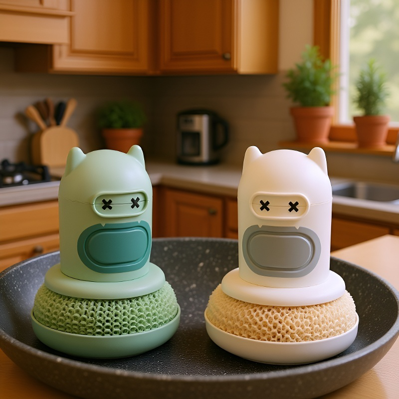 주방용 귀여운 캐릭터 누름식 수세미