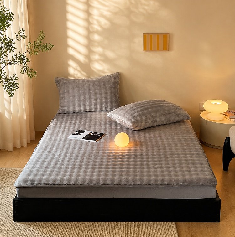 Bubble-Samt Bettwäsche-Set auf Doppelbett