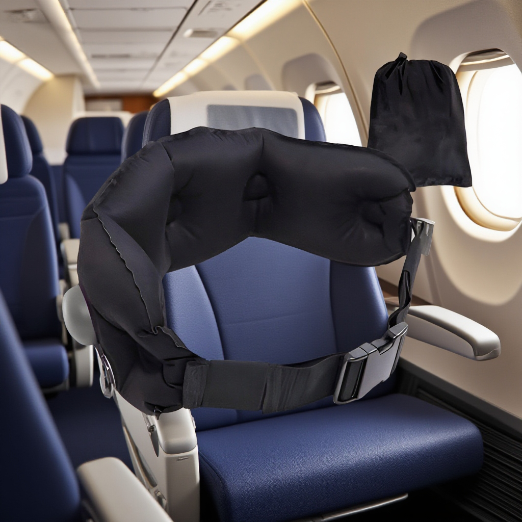 オフィスチェアに取り付けた腰椎サポート枕