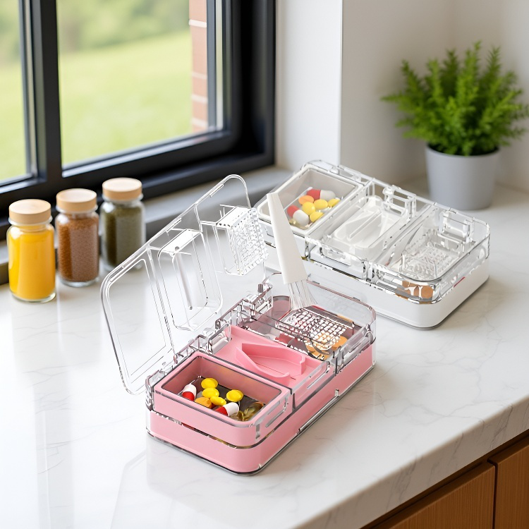 휴대용 다용도 약상자 투명 약품 보관함