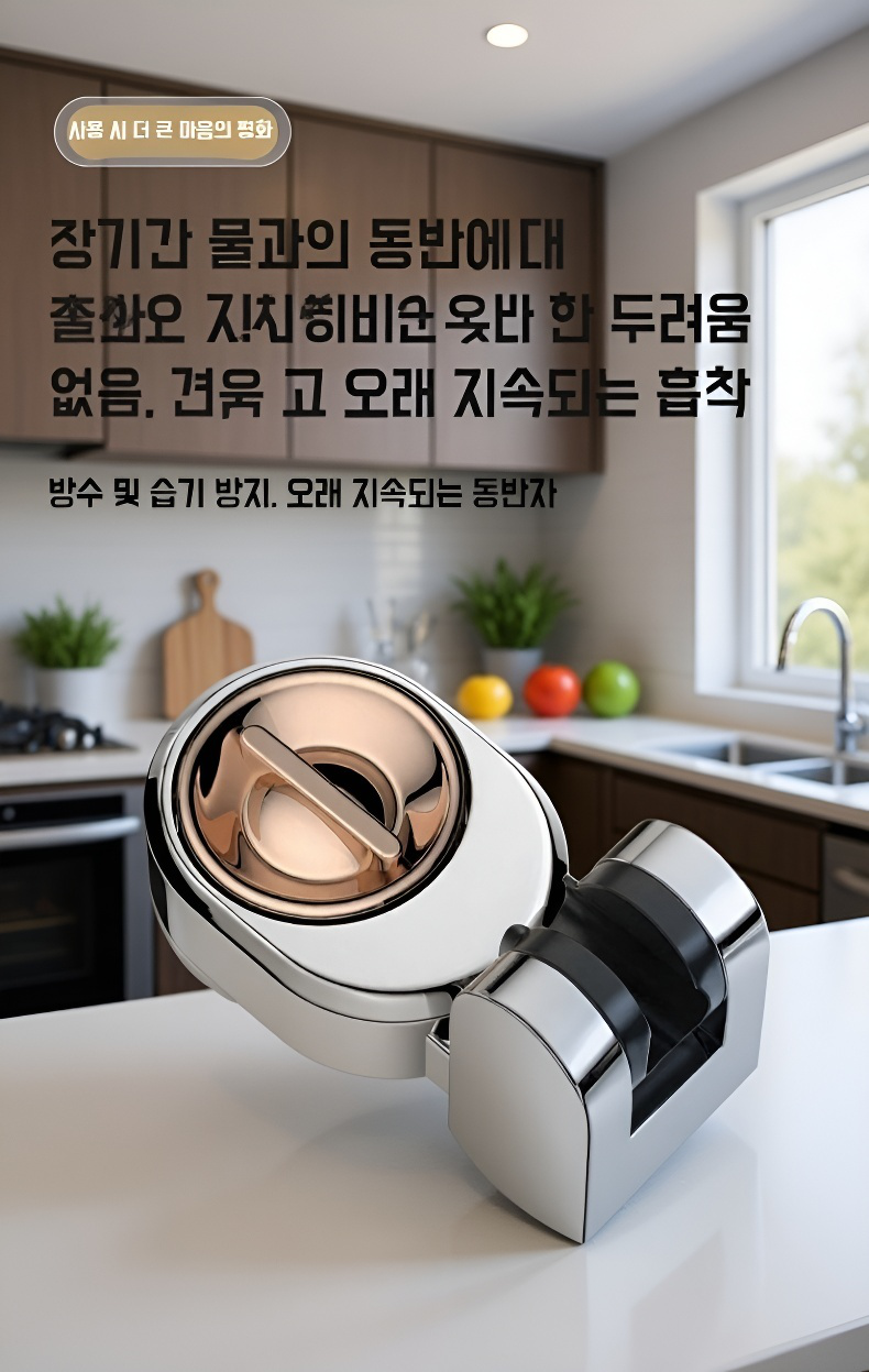 샤워기와 욕실용품을 정리하는 이동식 선반