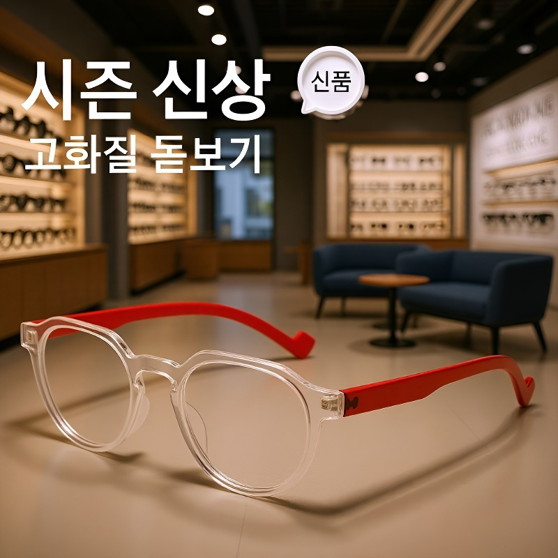 투명 프레임 무광 크라운형 노안경