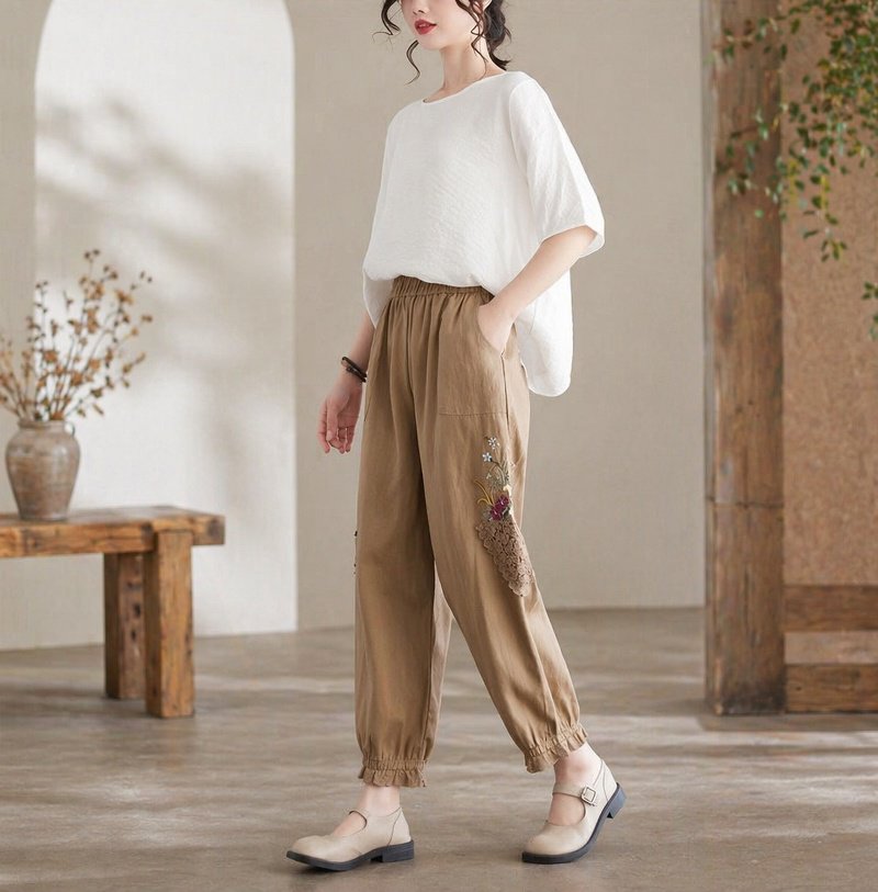 여름 데일리룩에 어울리는 여성 9부 바지