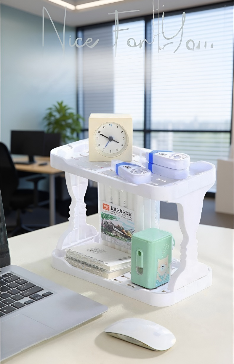 Estante organizador de oficina de alta gama de doble capa