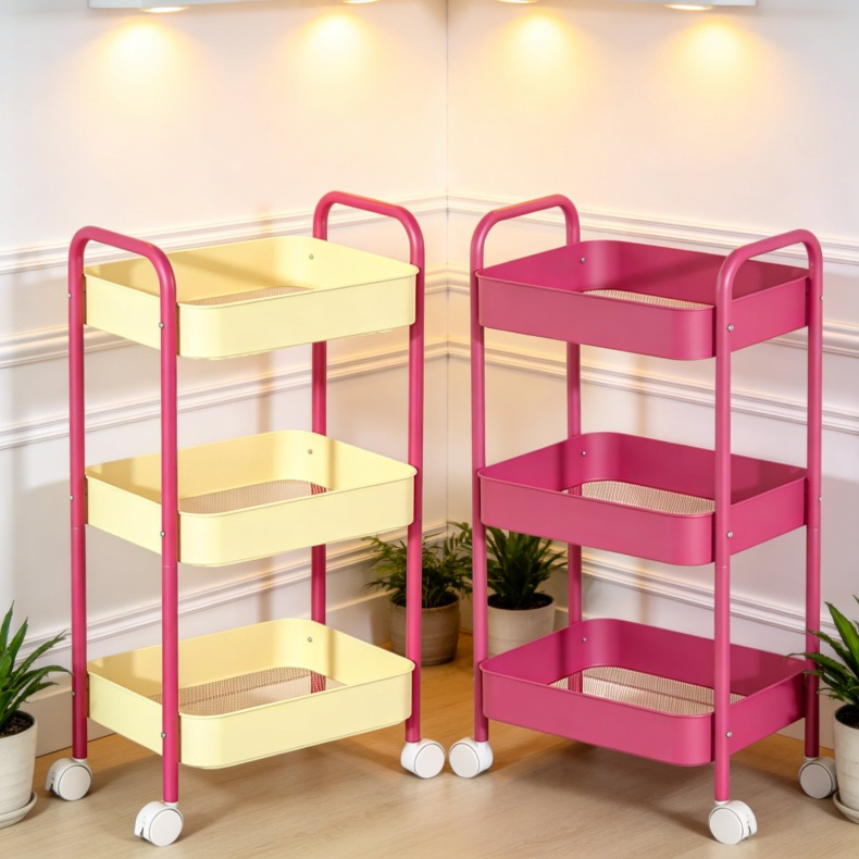 Carro organizador de baño sin perforación de acero al carbono