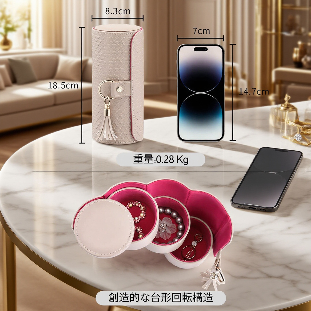 仕切り付きジュエリー収納ボックス