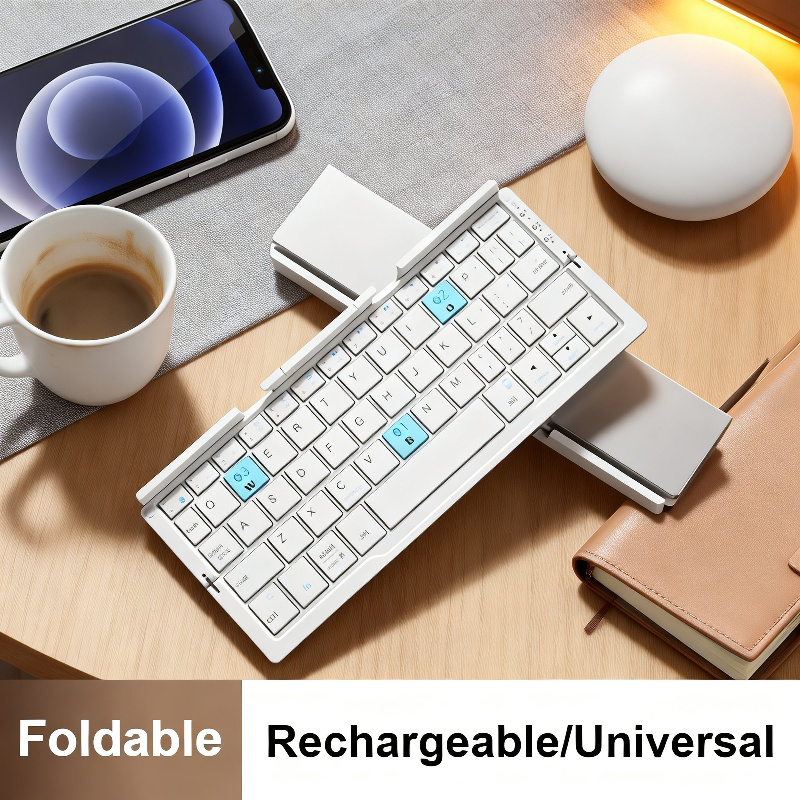 Mobile Phone Tablet Portable Folding Bluetooth Keyboard