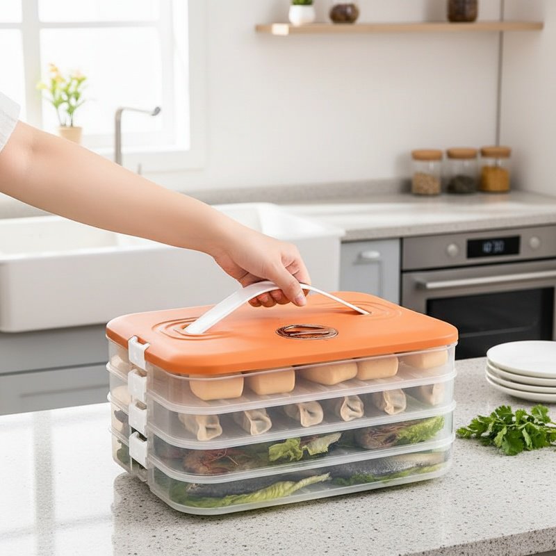 가정용 식품 등급 냉장고 냉동 전용 밀폐 신선도 유지 급속 냉동 다층 식품 수납함