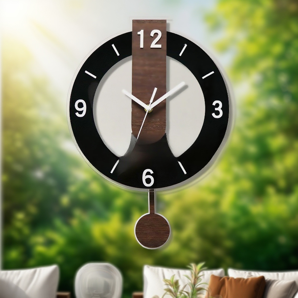 Stilvolle Wanduhr aus Holz für moderne Einrichtung