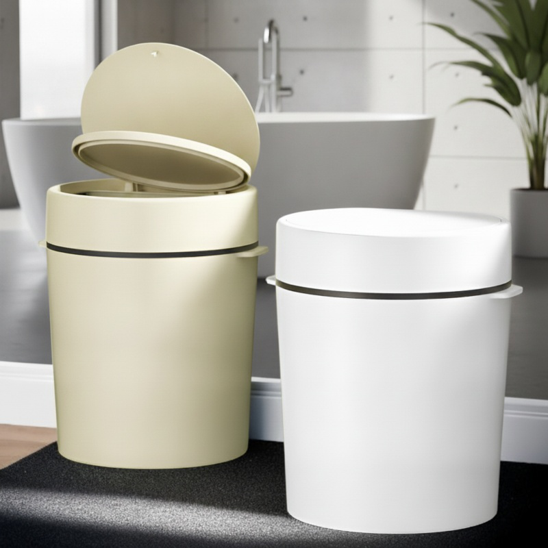 Cubo de basura multifuncional de cocina con almacenamiento y tapa