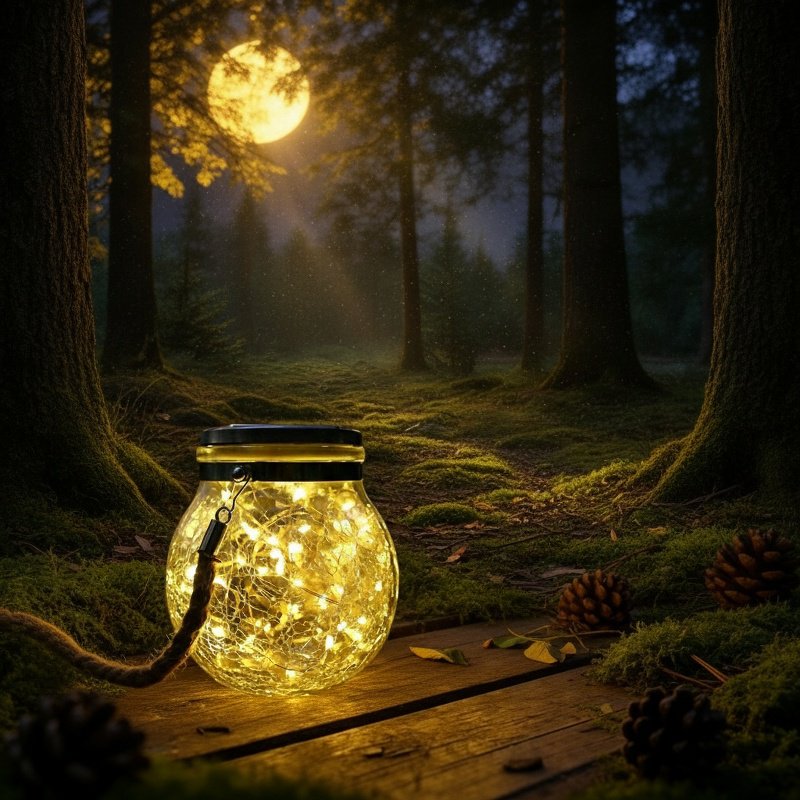 Lámpara decorativa solar en forma de botella para jardín de noche