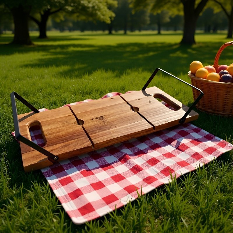 Bandeja de madera para charcutería, tabla para servir aperitivos y queso con asas