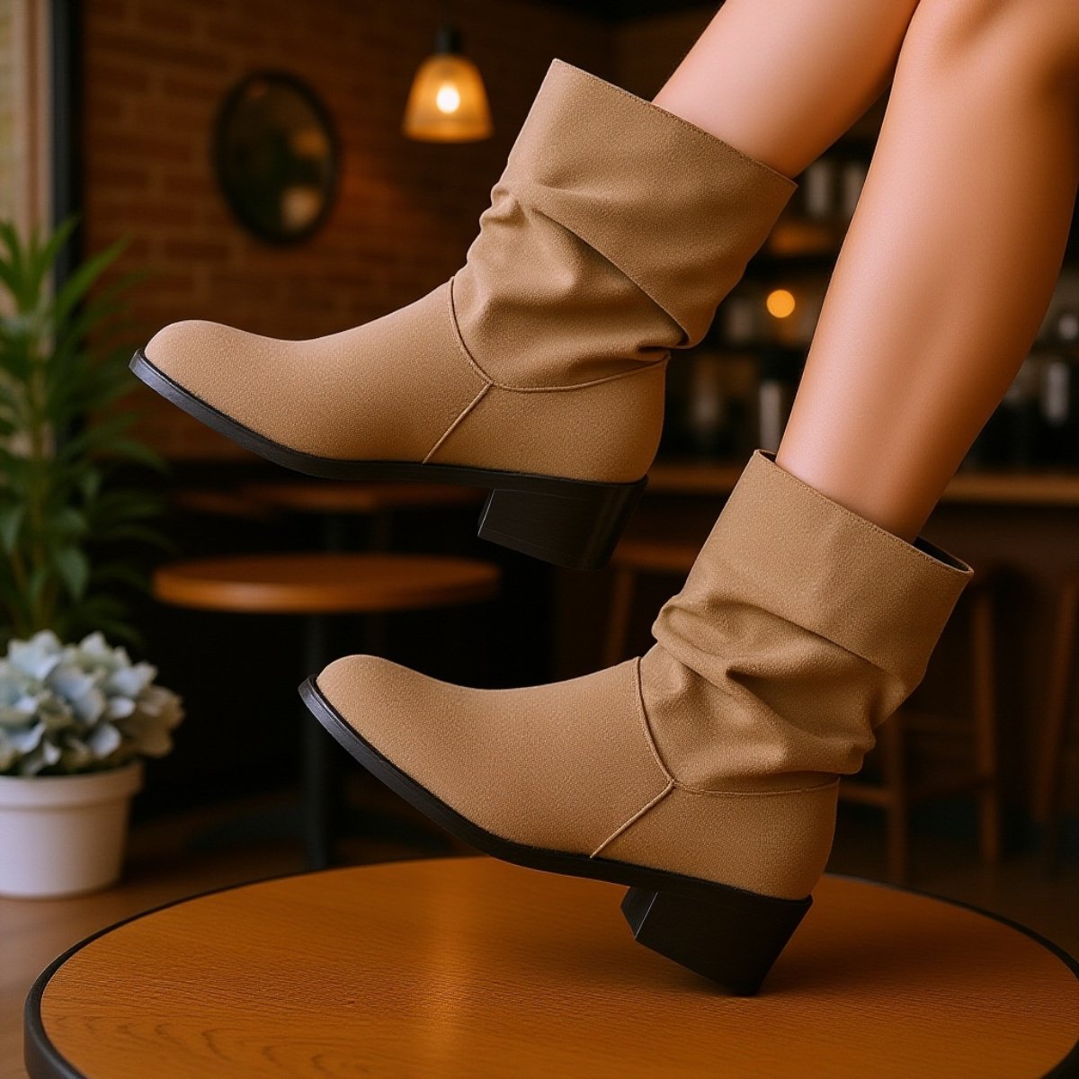 ستايل حديث لحذاء بوت بكعب عريض