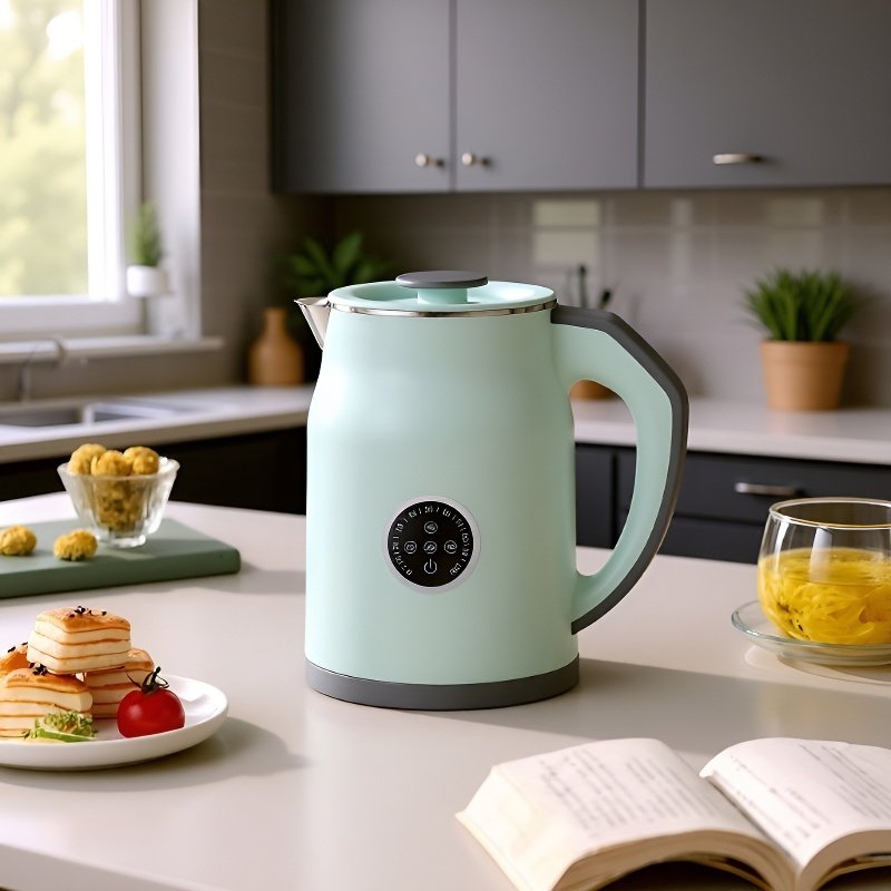  Hervidor de agua doméstico de gran capacidad 1.2L con doble capa antiquemaduras