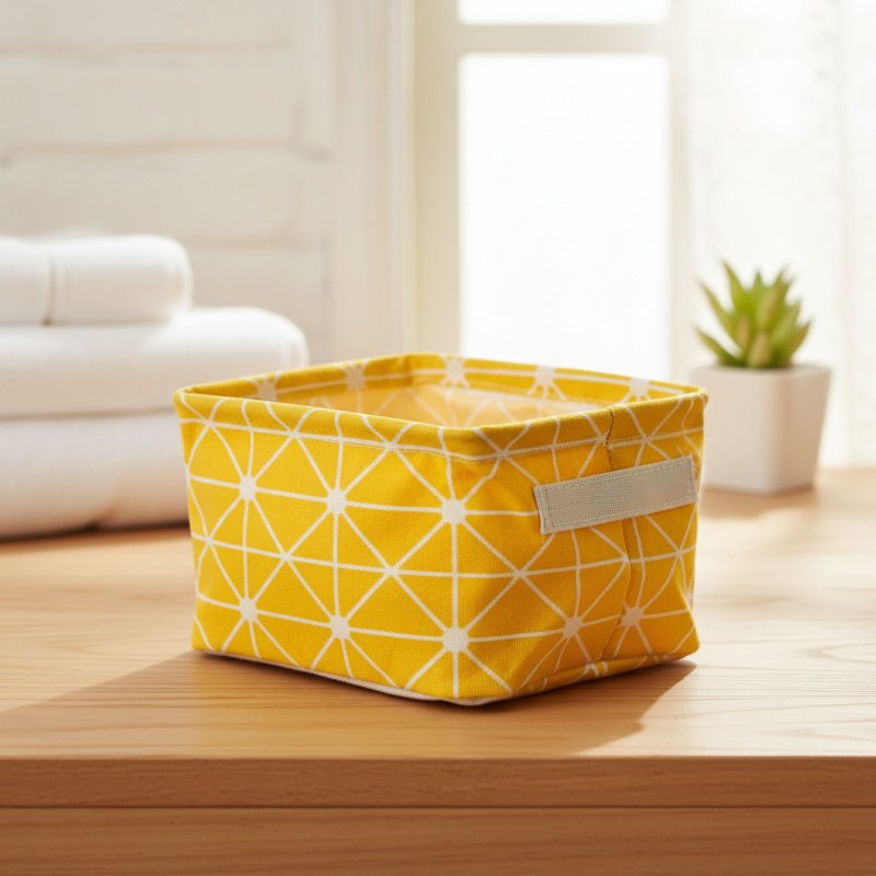 Caja organizadora de escritorio impermeable de algodón y lino