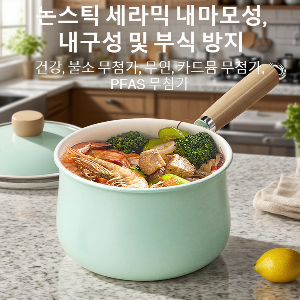 가정용 무접착 우유냄비 양면 무접착 비주얼 라면냄비