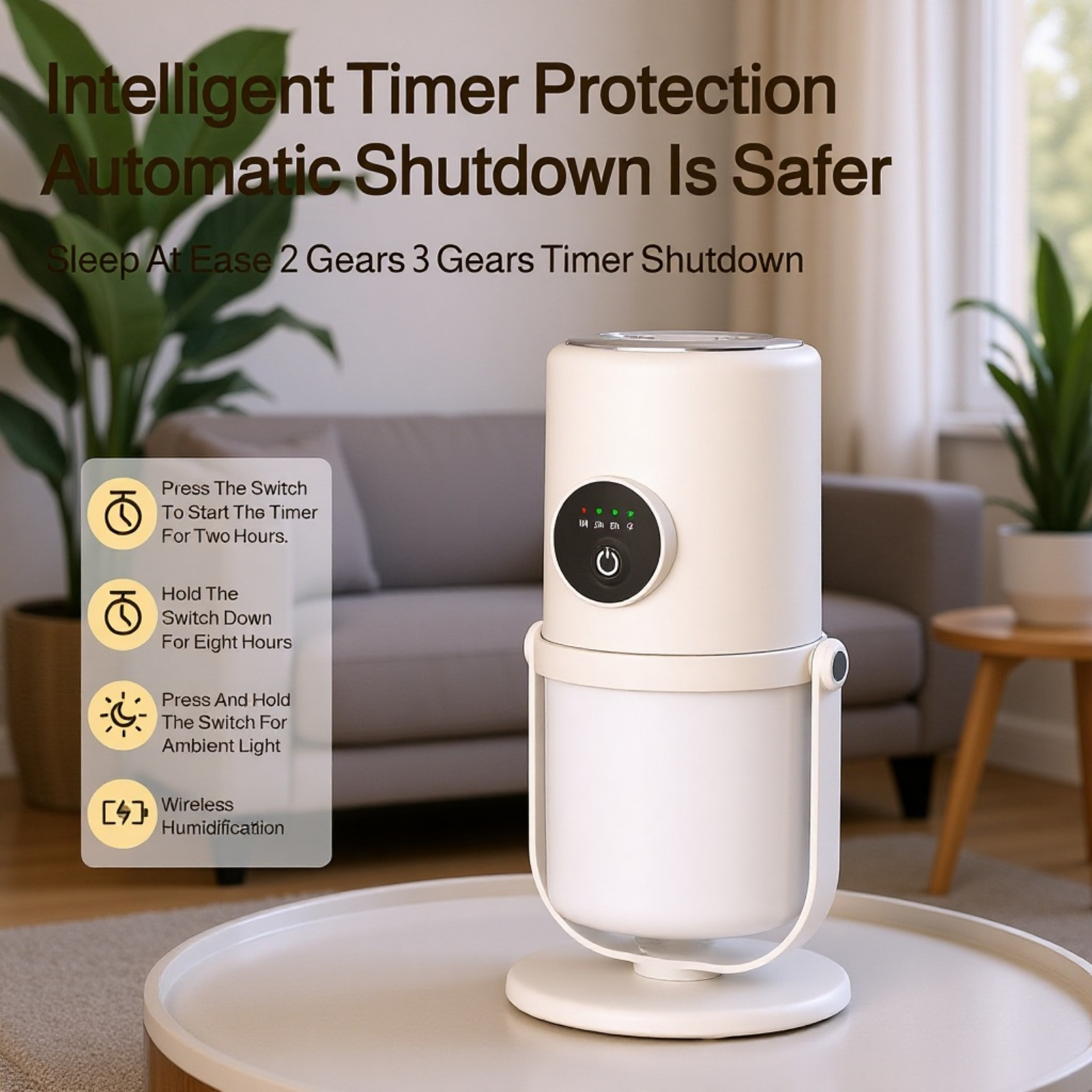 USB humidifier with extra-large water tank close-up