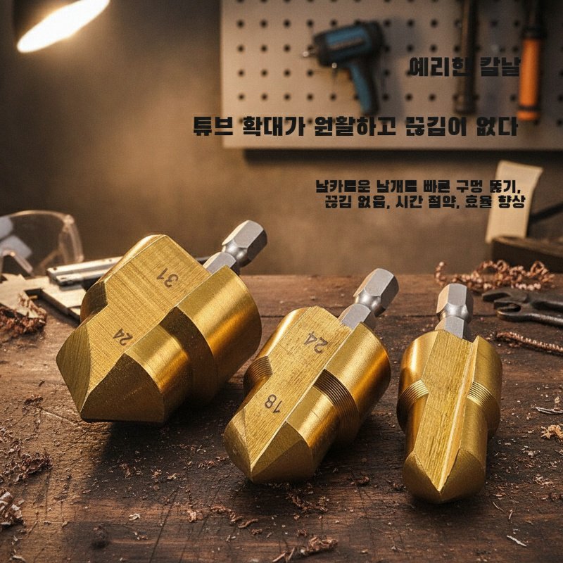 배관 공구 계단드릴 실제 작업