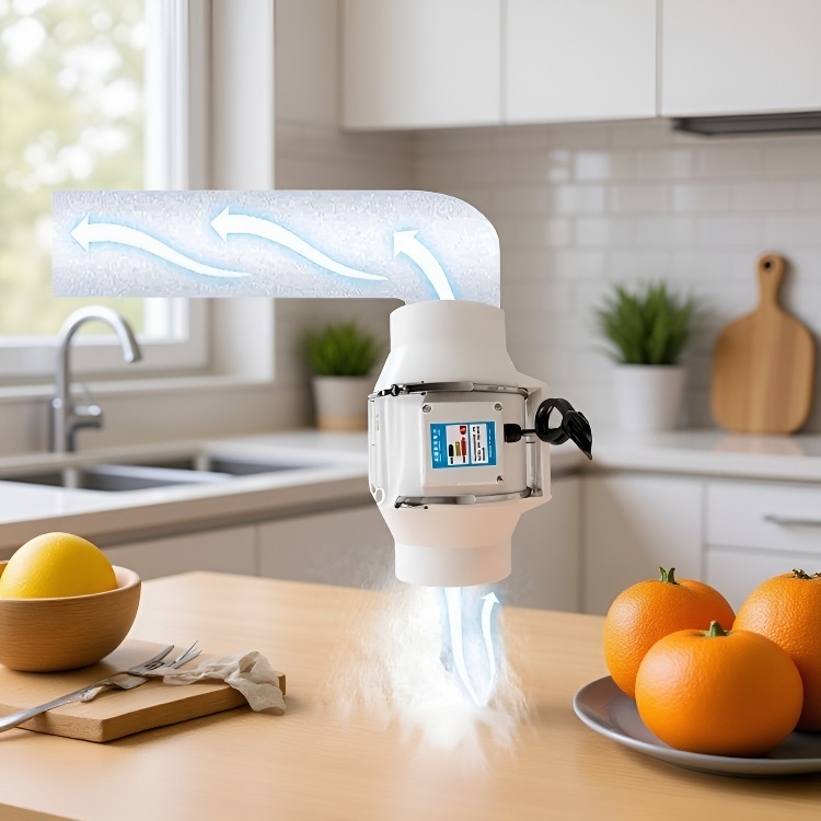 超強力換気扇 丸型パイプ油煙吸引換気扇 キッチンバスルーム静音換気扇