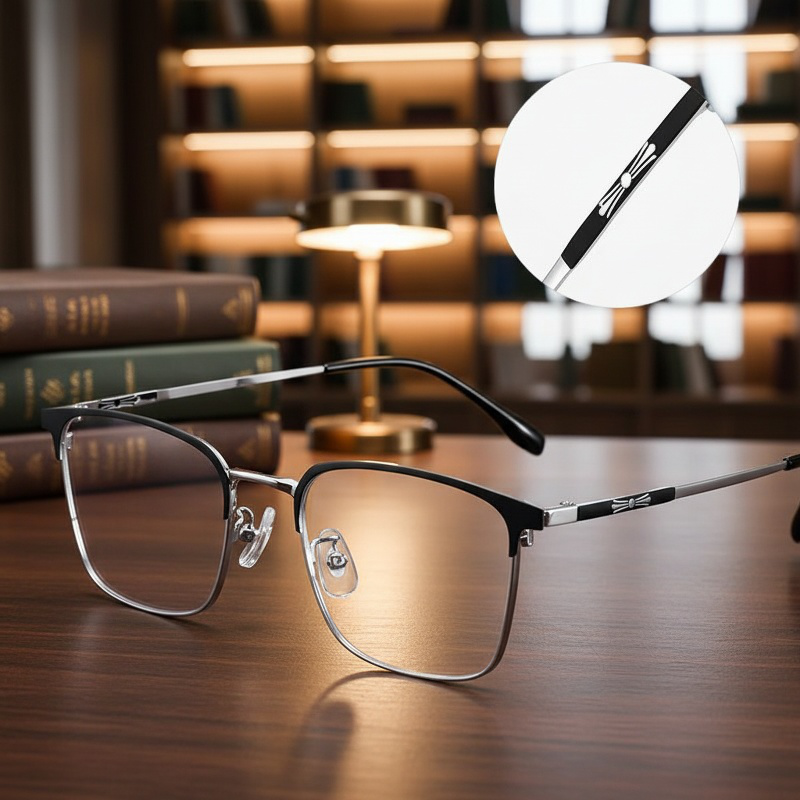 Popular classic business eyebrow-style glasses frame, alloy, anti-blue light, high-volume cross-bord