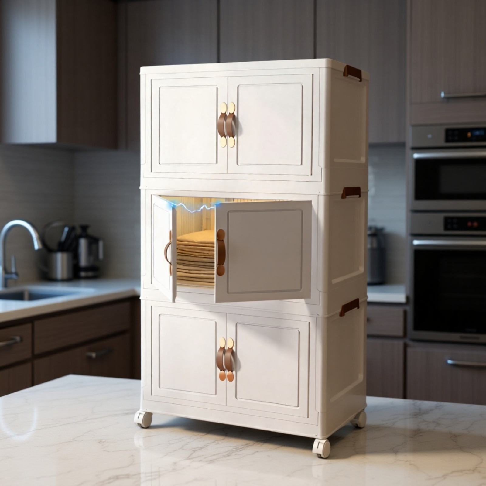 Foldable Multi-layer Storage Unit, Sleek and Durable for Versatile Organization