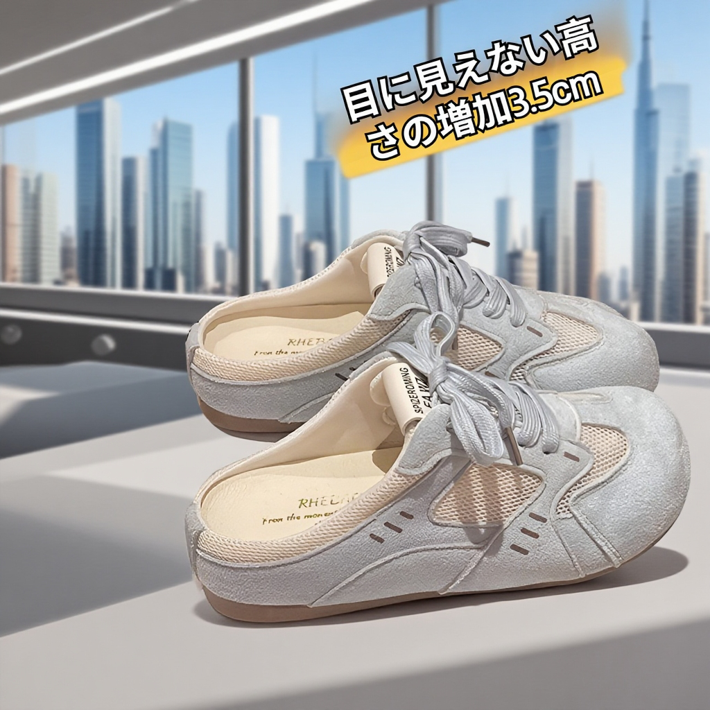 厚底メッシュのデクサンシューズ、夏用のつま先が閉じたハーフスリッパ、2025年の新作スニーカー、スリッポンカジュアルシューズ、ビルケンシュトック、サンダル