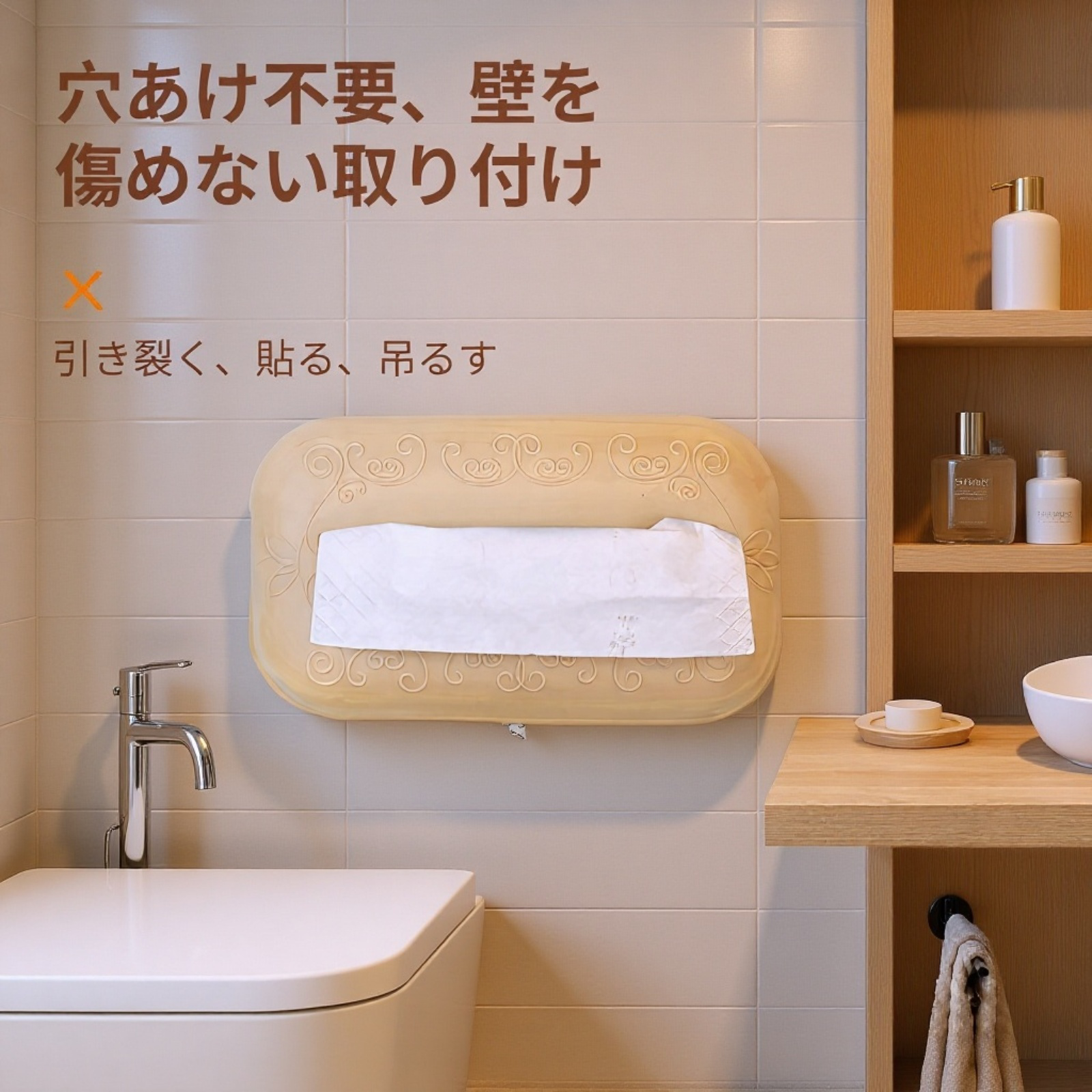 ジッパー付きシリコンティッシュボックスの全体画像