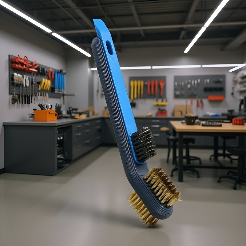 Domácí odmašťovací čisticí kartáč s škrabkou na kuchyňské náčiní