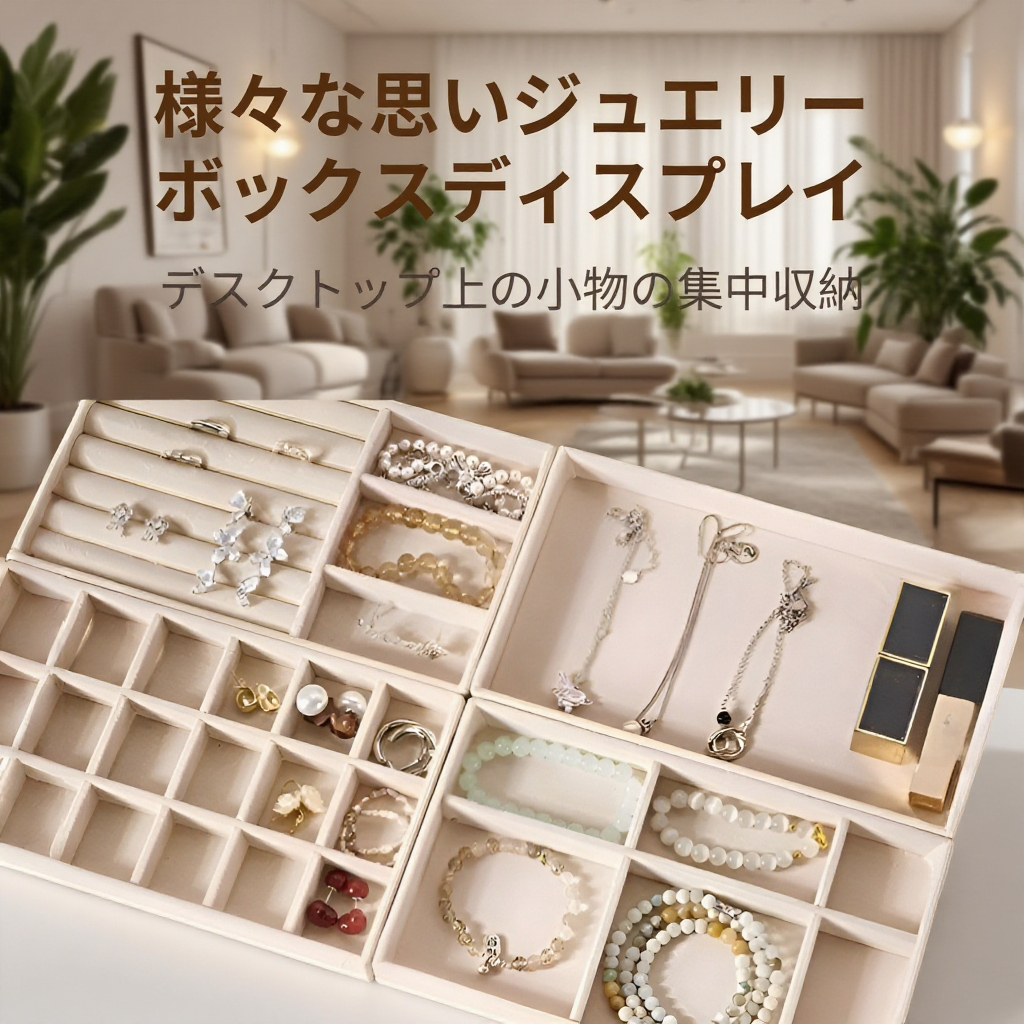 フランネルジュエリー収納ボックス 高級大容量ジュエリーボックス リング イヤリング ハンドジュエリー ネックレス収納ラックセット