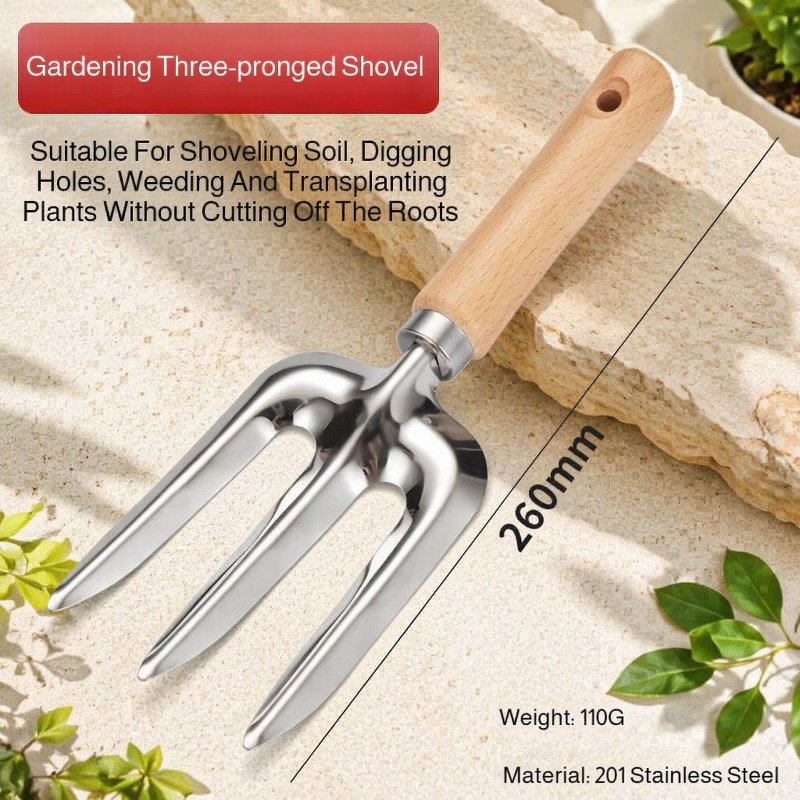 Gardening tools household flower shovel gardening shovel three-piece set set for growing vegetables 