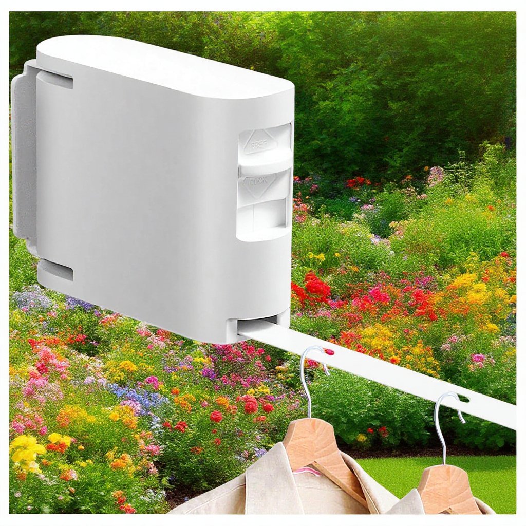 4,2 m starke quadratische Trockenleine aus ABS, unsichtbare Befestigungsschnalle, für die Wand