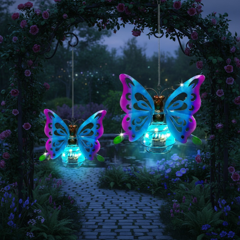 Solar-powered garden hanging decorative lights