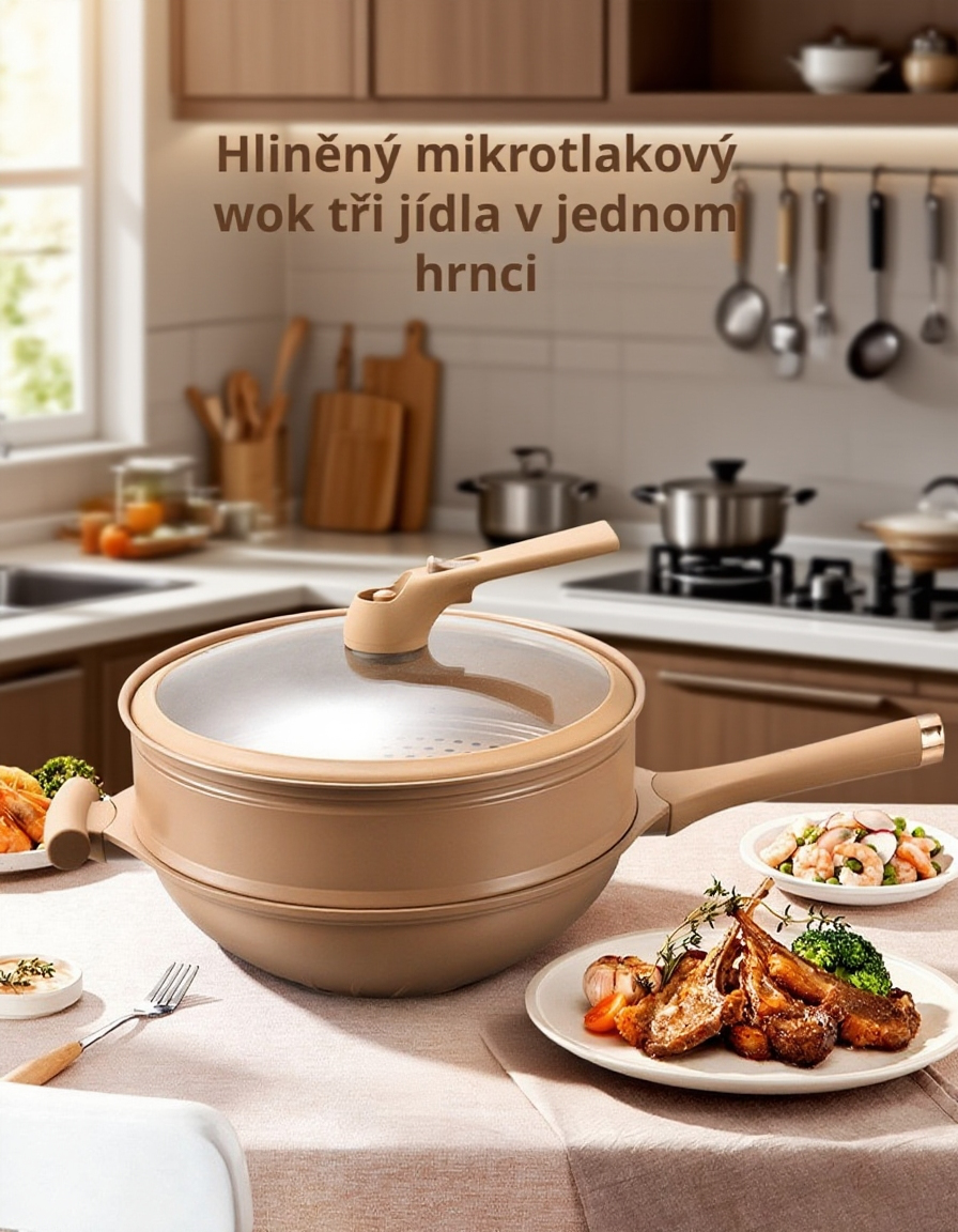 Nepřilnavá domácí pánev s mikro-tlakem