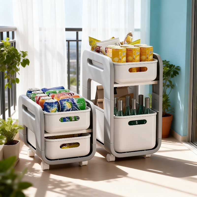 家庭用の多目的収納カート