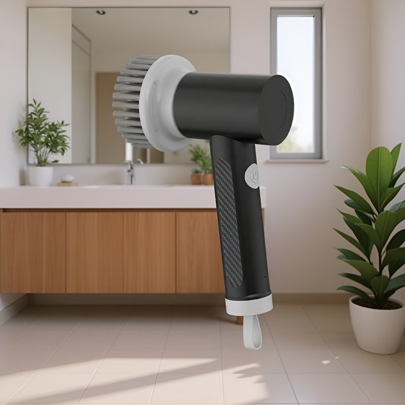 Multi-Functional Handheld Electric Cleaning Brush in use on kitchen tiles